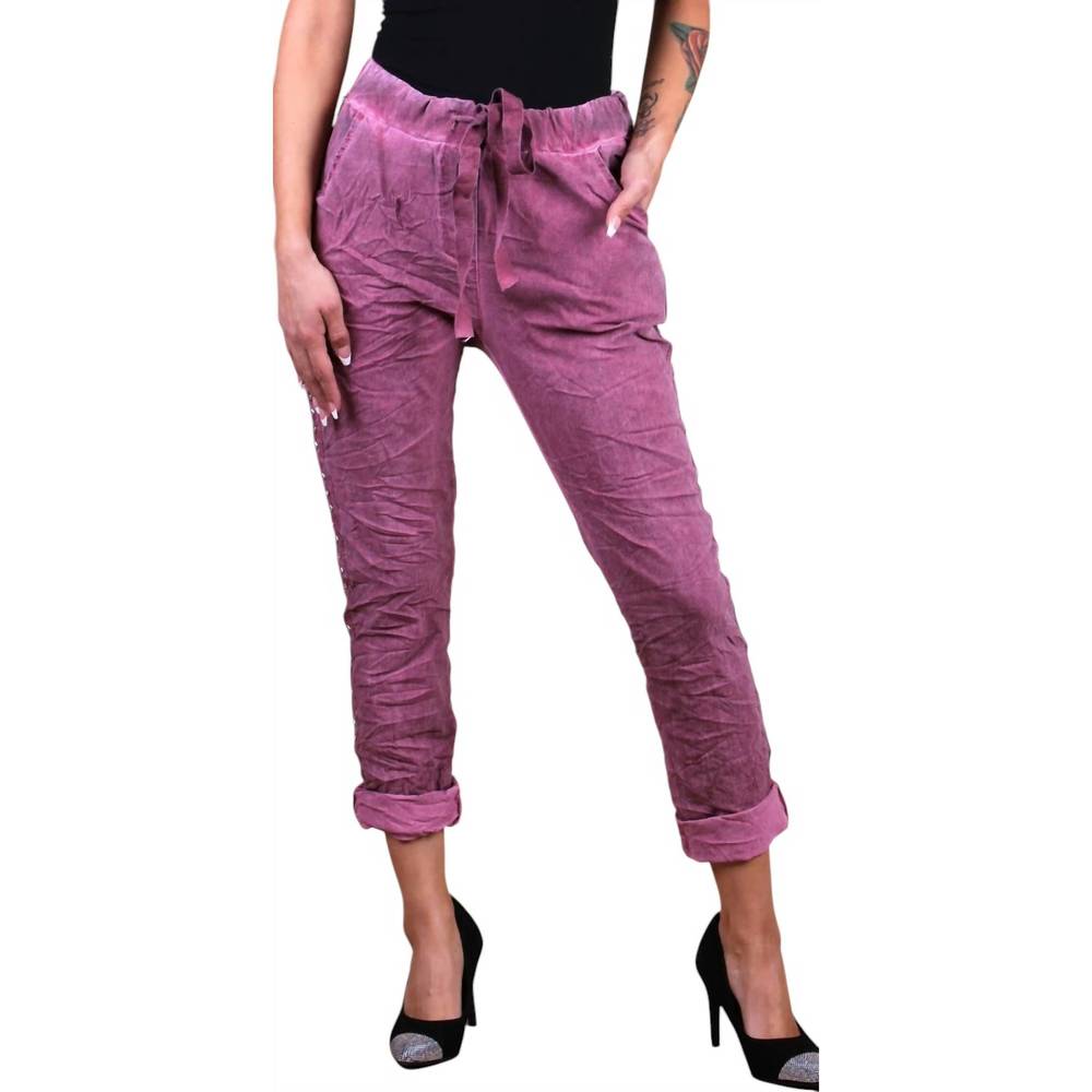 NEW GIGI MODA zola stud pants in burgundy